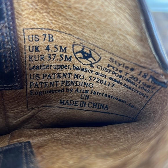 Ariat Western Boots Womens Size 7 B Brown Leather Pull On Style 18100 - Picture 2 of 15